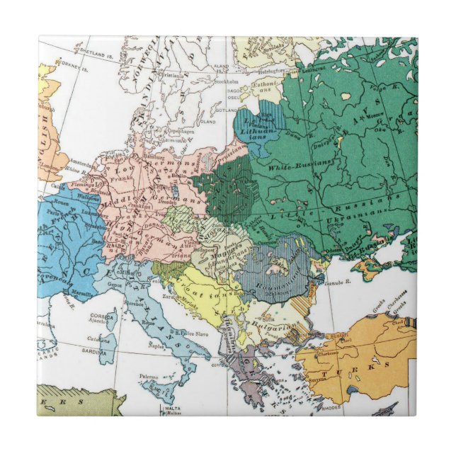 Racial Map of Europe Tile (Front)
