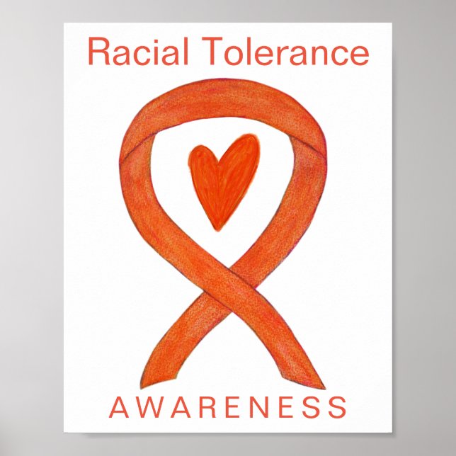 Racial Tolerance Awareness Ribbon Art Poster Print (Front)