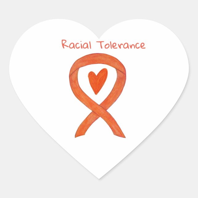 Racial Tolerance Awareness Ribbon Sticker Decals (Front)