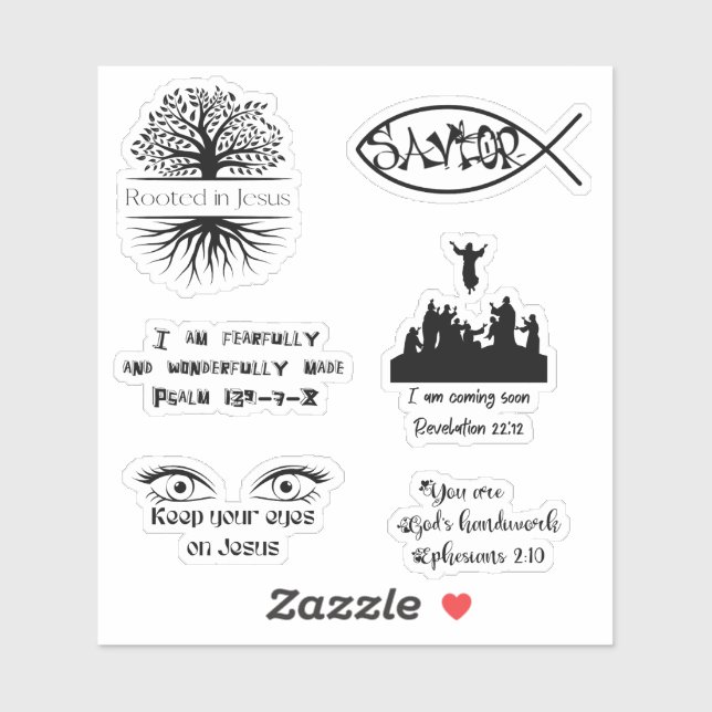 Racine dans Jésus christian noir pack autocollant (Feuille)