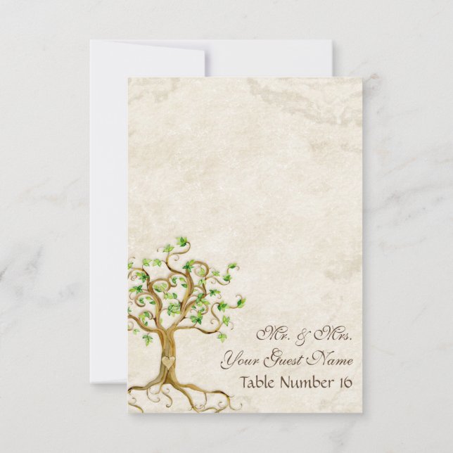 Racines d'arbre tourbillonnantes Numéro de table e (Dos)