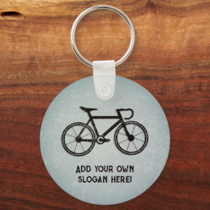 Racing Bicycle for Cyclist, your text front & back Keychain