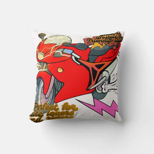  Racing Bike Art Speed Throw Pillow (Front)