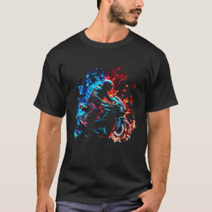 Racing Bike Flames Racing Cyclist Bicycle Retro Cy T-Shirt