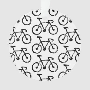 Racing Bike Lino Print Acrylic Ornament