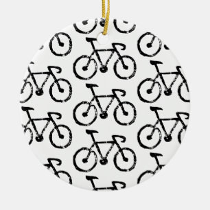 Racing Bike Print Ceramic Ornament
