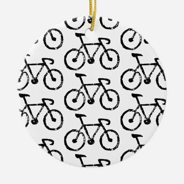Racing Bike Print Ceramic Ornament (Front)