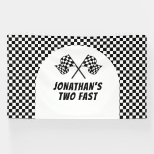 Racing Birthday Two Fast backdrop banner