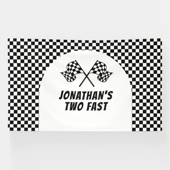 Racing Birthday Two Fast backdrop banner (Horizontal)