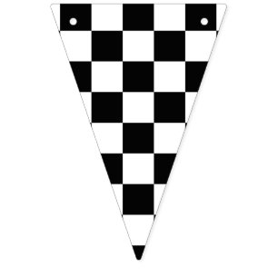 Racing Black and White Chequered Bunting Flags