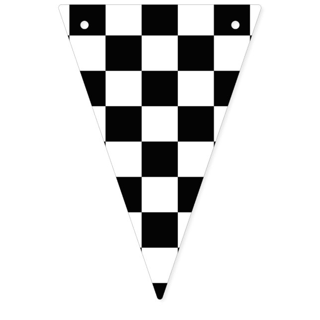 Racing Black and White Chequered Bunting Flags (First Flag)