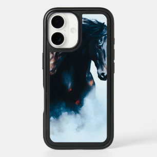  Racing Black Horse Portrait Minimalist