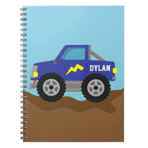 Racing Blue Monster Truck, for Boys Notebook