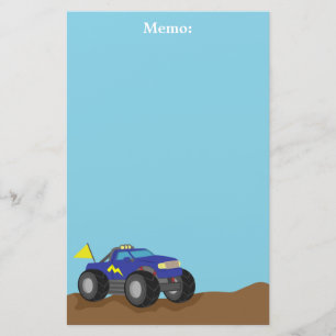 Racing Blue Monster Truck, for Boys Stationery
