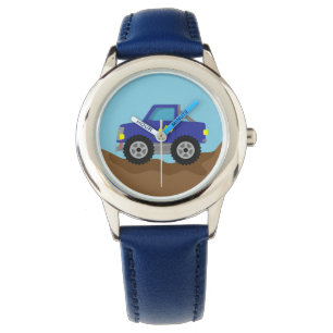 Racing Blue Monster Truck, for Boys Watch