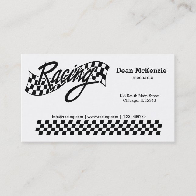 Racing Business Card (Front)
