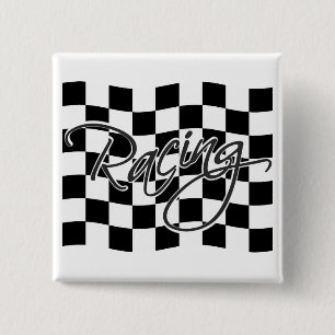 Racing button, customize 2 inch square button