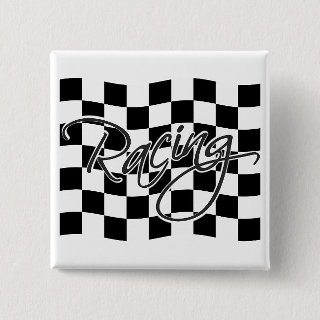 Racing button, customize 2 inch square button (Front)