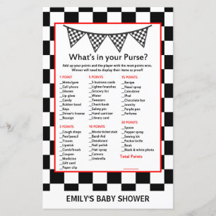 Racing Car Baby Shower Game PRINTED