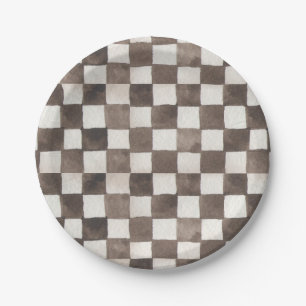 Racing Car Birthday Party Chequered  Paper Plate