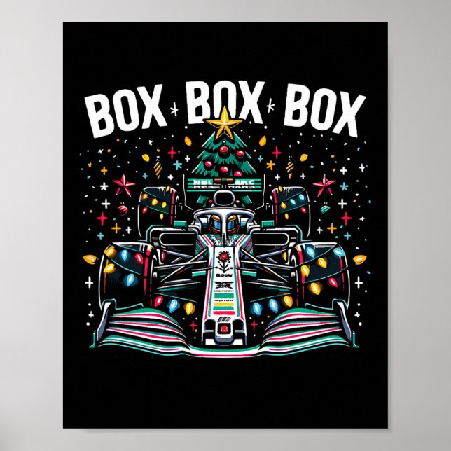 Racing Car Box Box Box Radio Call Fun Christmas Tr Poster (Front)
