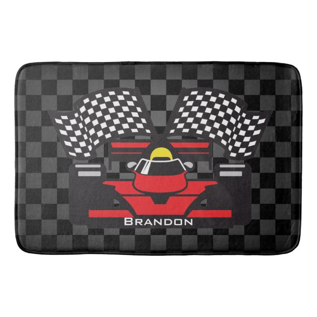Racing Car Design Bath Mat (Front)