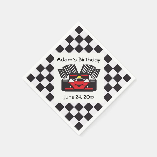 Racing Car Design Paper Napkins (Corner)
