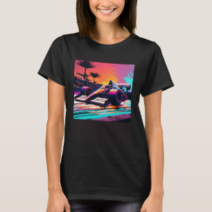 Racing Car for Mechanic Sports fan Retro Sunset T-Shirt