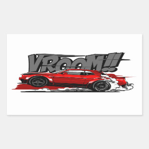 RACING CAR FULL SPEED VROOM! STICKER