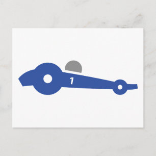 Racing car illustration printed on t-shirts postcard