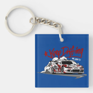 RACING CAR KEEP DRIFTING AND SCRAPE IT! KEYCHAIN