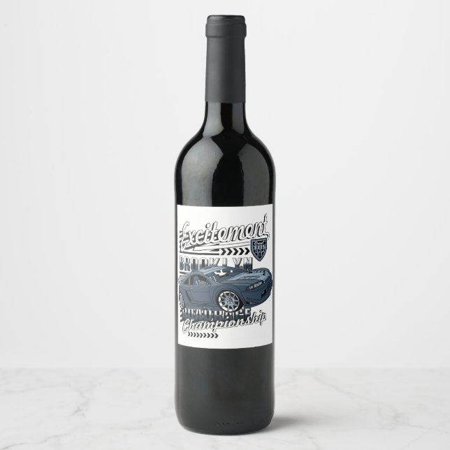 Racing Car _ Motor  Wine Label (Front)