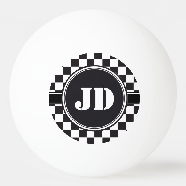 Racing Car Pattern + your backgr. colour & text Ping Pong Ball (Back)