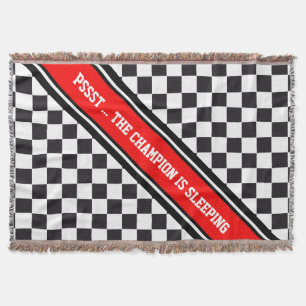 Racing Car Pattern + your backgr. colour & text Throw Blanket