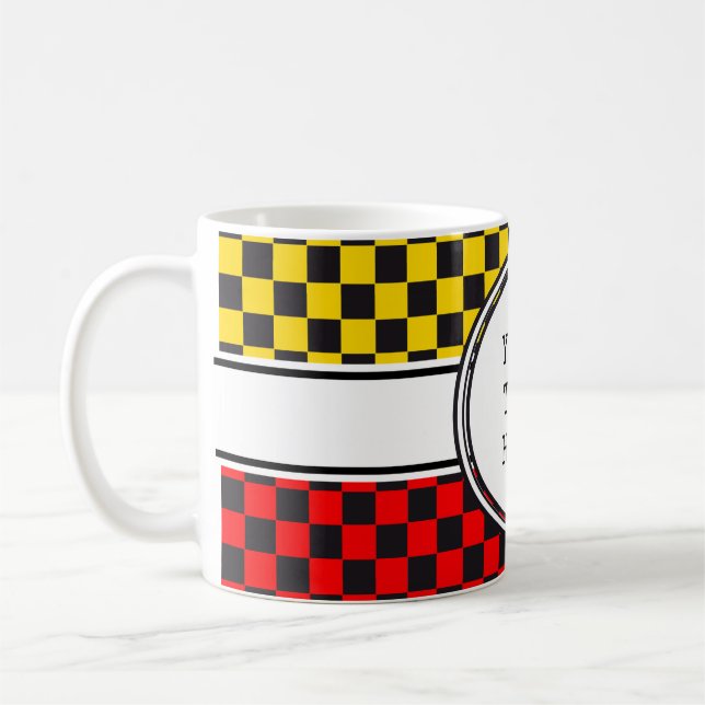 Racing Car Pattern + your background & text Coffee Mug (Left)