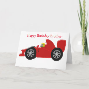 Racing Car Personalised Brother Birthday Card
