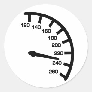 Racing car speed classic round sticker