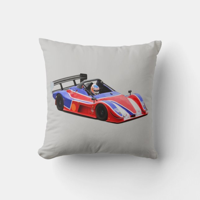 racing car throw pillow (Front)