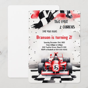 Racing Car, Two Fast  Invitation