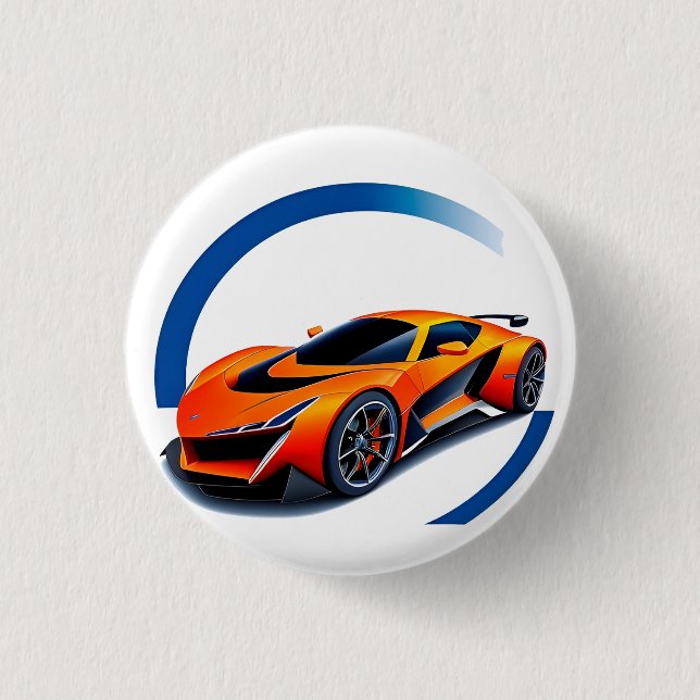 Racing Car with Dynamic Design 1 Inch Round Button (Front)