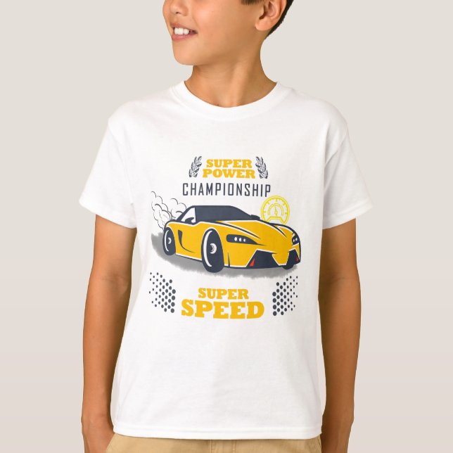 Racing Car Yellow T-Shirt (Front)