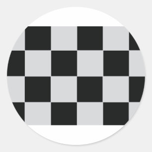 racing chequered flag classic round sticker