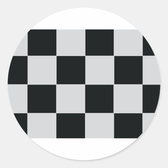 racing chequered flag classic round sticker (Front)