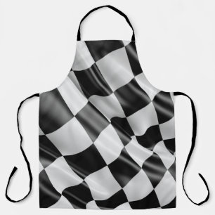 Racing Chequered Flag Oval Track or Drag Race Apron