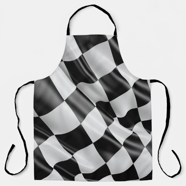 Racing Chequered Flag Oval Track or Drag Race Apron (Front)