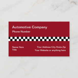 Racing Chequered Flag Pattern Automotive Business Card