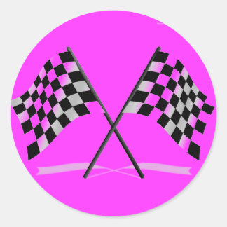 Racing Chequered Flags Classic Round Sticker