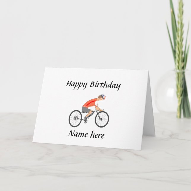 Racing Cyclist, add text Card (Front)