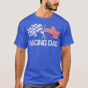 Racing Dad USA Racing Flag for Race Car Parties  T-Shirt