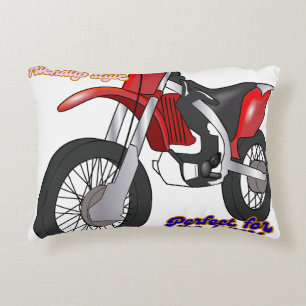 Racing Dirt Bike Art Accent Pillow